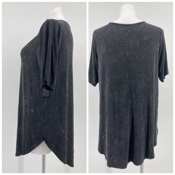 New Torrid Top Favorite Tunic Super Soft Mineral Wash Black Short Sleeve Size 3 - Picture 3 of 6